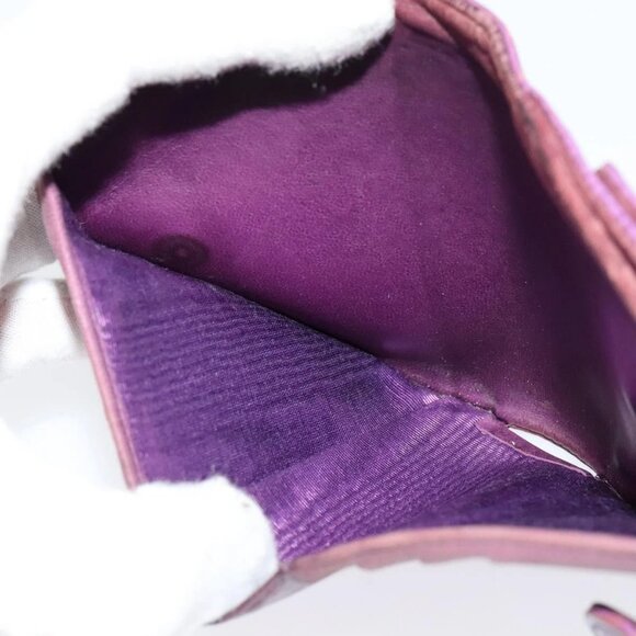 CHANEL COCO Mark Wallet Grained Calf Skin Purple Gold - Picture 14 of 16